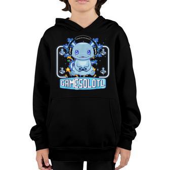 Kawaii Gamesolotl Axolotl Video Gamer Anime Kids Boys N Youth Hoodie - Thegiftio UK