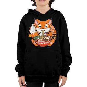 Kawaii Japanese Anime Fox Ramen Food Lovers Gift Girls Boys Youth Hoodie - Thegiftio UK