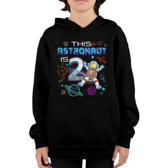 Kids 2Nd Birthday Astronaut Outer Space 2 Year Old Birthday Graphic Design Printed Casual Daily Basic Youth Hoodie - Thegiftio UK