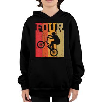 Kids 4Th Birthday Boys 4 Year Old Four Bmx Bike Racing Bicycle Youth Hoodie - Thegiftio UK