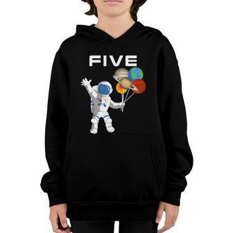 Kids 5 Year Old Outer Space Birthday Party 5Th Birthday Gift B Graphic Design Printed Casual Daily Basic Youth Hoodie - Thegiftio UK