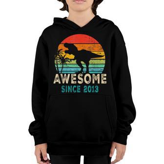 Kids 9Th Birthday Dinosaur 9 Year Old Awesome Since 2013 Youth Hoodie - Thegiftio UK