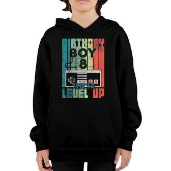 Kids Birthday Boy 8 Time To Level Up 8 Birthday Boy Level Up Gift Graphic Design Printed Casual Daily Basic Youth Hoodie - Thegiftio UK