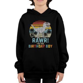 Kids Birthday Boy Dino T Rex Dinosaur Boys Matching Family Gift Graphic Design Printed Casual Daily Basic Youth Hoodie - Thegiftio UK