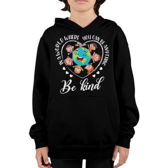 Kids Children Earth Be Kind We Wear Orange For Unity Day Youth Hoodie - Thegiftio UK