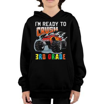 Kids Crush 3Rd Grade Monster Truck Boys Funny Back To School Youth Hoodie - Seseable