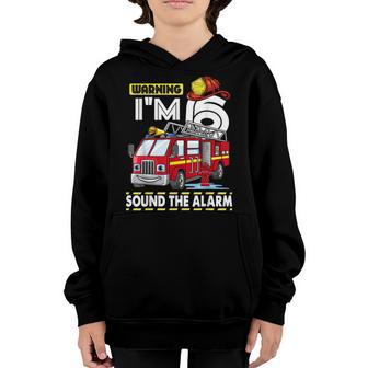 Kids Fire Truck 6Th Birthday Boy Toddler Firefighter Youth Hoodie - Thegiftio UK