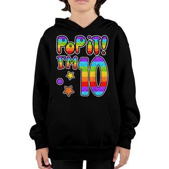 Kids Im 10 Years Old Happy 10Th Birthday Pop It Fidget Youth Hoodie - Thegiftio UK