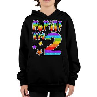 Kids Im 2 Years Old Happy 2Nd Birthday Pop It Fidget Youth Hoodie - Thegiftio UK