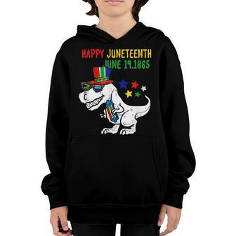 Kids Junenth Day Freedom T-Rex Dino Baby Toddler Boys Youth Hoodie - Thegiftio UK