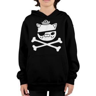 Kids Kwazii Cute Funny Pirate Cat Kids Youth Hoodie - Thegiftio UK