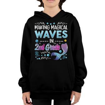 Kids Mermaid Magical Waves 2Nd Grade Second First Day School Youth Hoodie - Thegiftio UK