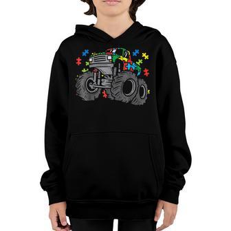 Kids Monster Truck Puzzles Cute Kids Autism Awareness Youth Hoodie - Thegiftio UK