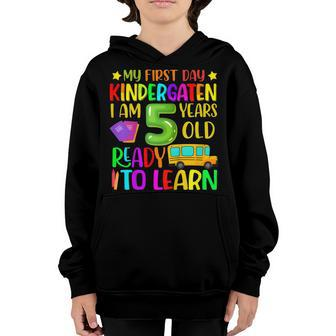 Kids My 1St Day Of Kindergarten And Ready To Learn Back To School Youth Hoodie - Seseable