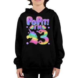 Kids Pop It 3Rd Birthday Girls Boys 3 Years Old Fidget V2 Youth Hoodie - Thegiftio UK