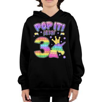 Kids Pop It 3Rd Birthday Girls Boys 3 Years Old Fidget Youth Hoodie - Thegiftio UK