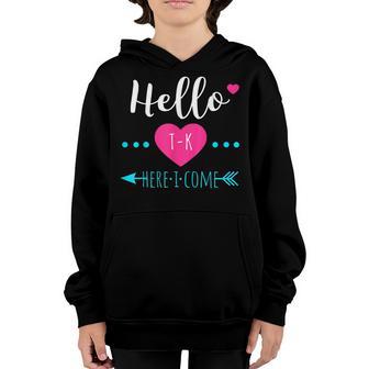 Kids Tk Girls Back To School Hello T-K Here I Come Cute Youth Hoodie - Thegiftio UK