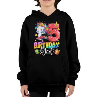 Kids Unicorn 5Th Birthday Girl 5 Years Old Funny Party Youth Hoodie - Thegiftio UK