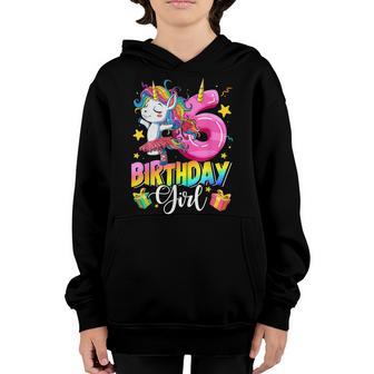 Kids Unicorn 6Th Birthday Girl 6 Years Old Funny Party Youth Hoodie - Thegiftio UK