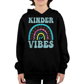 Kinder Vibes Kindergarten Teacher Back To School Rainbow Youth Hoodie - Thegiftio UK