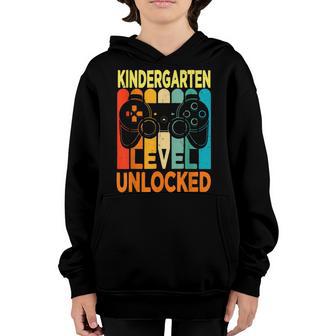 Kindergarten Level Unlocked Video Game Back To School Kinder Youth Hoodie - Thegiftio UK