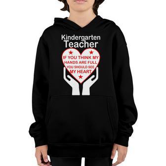 Kindergarten Teacher See My Heart Graphic Design Printed Casual Daily Basic Youth Hoodie - Thegiftio UK
