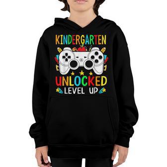 Kindergarten Unlocked Level Up Gamer Boys Back To School V2 Youth Hoodie - Thegiftio UK