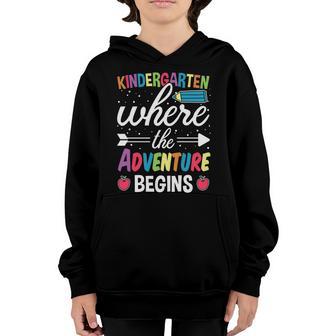 Kindergarten Where The Adventure Begins Back To School Graphic Design Printed Casual Daily Basic Youth Hoodie - Thegiftio UK