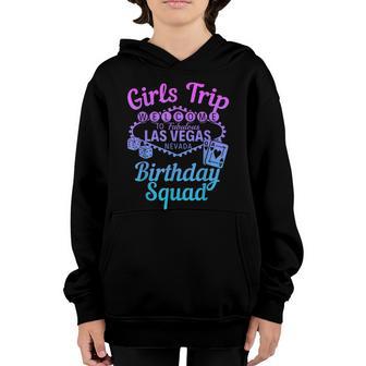 Las Vegas Birthday Party Girls Trip Vegas Birthday Squad Graphic Design Printed Casual Daily Basic Youth Hoodie - Thegiftio UK