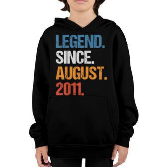 Legend Since August 2011 Vintage Birthday Youth Hoodie - Thegiftio UK