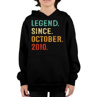 Legend Since October 2010 12Th Birthday Gift 12 Year Old Boy Youth Hoodie - Thegiftio UK
