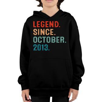 Legend Since October 2013 9Th Birthday Gifts 9 Years Old Boy V3 Youth Hoodie - Thegiftio UK
