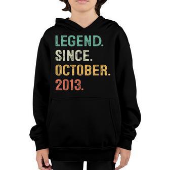 Legend Since October 2013 9Th Birthday Gifts 9 Years Old Boy Youth Hoodie - Thegiftio UK