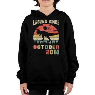 Legend Since October 2018 4Th Birthday Gift 4 Year Old Boy Youth Hoodie - Thegiftio UK