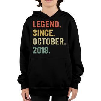 Legend Since October 2018 4Th Birthday Gift 4 Years Old Boy Youth Hoodie - Thegiftio UK