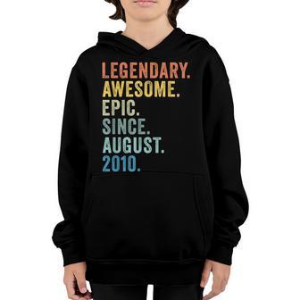 Legendary Epic Awesome Since August 2010 12Th Birthday Boy Youth Hoodie - Thegiftio UK
