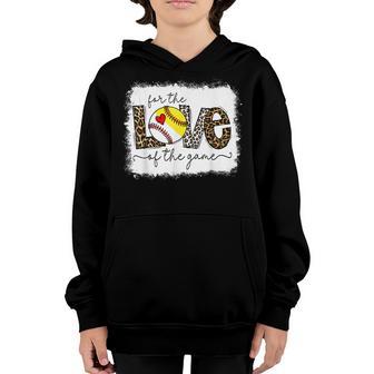 Leopard For The Love Of The Game Baseball Softball Game Day Youth Hoodie - Thegiftio UK