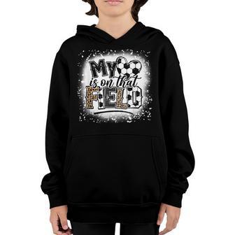Leopard My Heart Is On That Field Soccer Love Game Day Vibes Youth Hoodie - Thegiftio UK