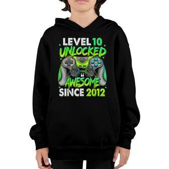 Level 10 Unlocked Awesome 2012 Video Game 10Th Birthday Graphic Design Printed Casual Daily Basic Youth Hoodie - Thegiftio UK