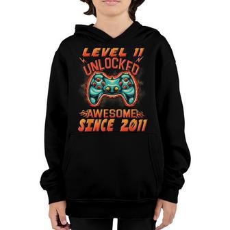 Level 11 Unlocked Awesome Since 2011 Gaming Gift Kids Boys Youth Hoodie - Thegiftio UK