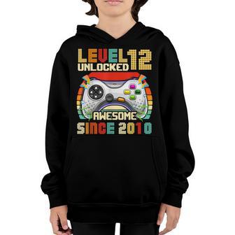 Level 12 Unlocked Awesome 2010 12Th Birthday Gift Video Game Youth Hoodie - Thegiftio UK