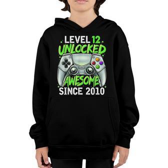Level 12 Unlocked Awesome 2010 Birthday 12 Year Old Gift Boy Youth Hoodie - Thegiftio UK