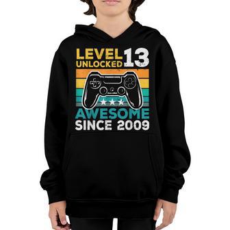 Level 13 Unlocked Awesome 2009 13Th Birthday Boy Video Game Youth Hoodie - Thegiftio UK