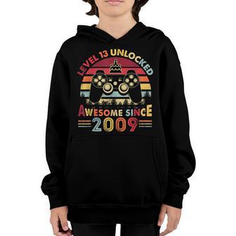 Level 13 Unlocked Awesome 2009 Birthday 13 Year Old Gift Boy Youth Hoodie - Thegiftio UK