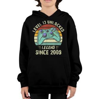 Level 13 Unlocked Legend Since 2009 13Th Birthday Apparel Youth Hoodie - Thegiftio UK
