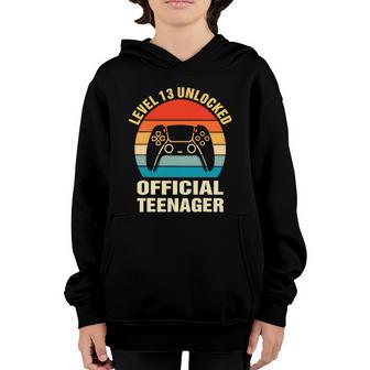 Level 13 Unlocked Offical Teenager Funny Gamer Retro Vintage Graphic Design Printed Casual Daily Basic Youth Hoodie - Thegiftio UK