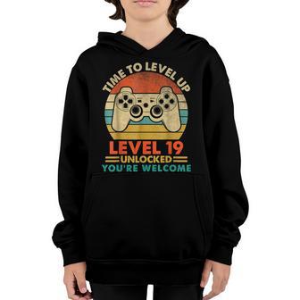 Level 19 Complete Vintage 2003 Gamer Video Games 19Th Birthd Youth Hoodie - Thegiftio UK