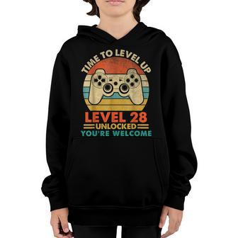 Level 28 Complete Vintage 1994 Gamer Video Games 28Th Birthd Youth Hoodie - Thegiftio UK