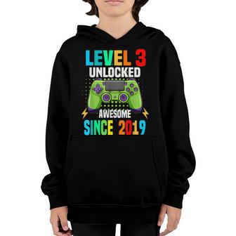 Level 3 Unlocked Awesome 2019 Video Game 3Rd Birthday Youth Hoodie - Thegiftio UK
