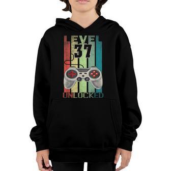 Level 37 Unlocked Funny Video Gamer 37Th Birthday Boy Gifts Youth Hoodie - Thegiftio UK